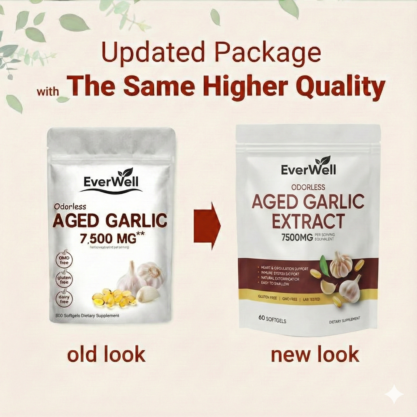 EverWell® Aged Garlic Extract - 7500mg Odorless Softgels