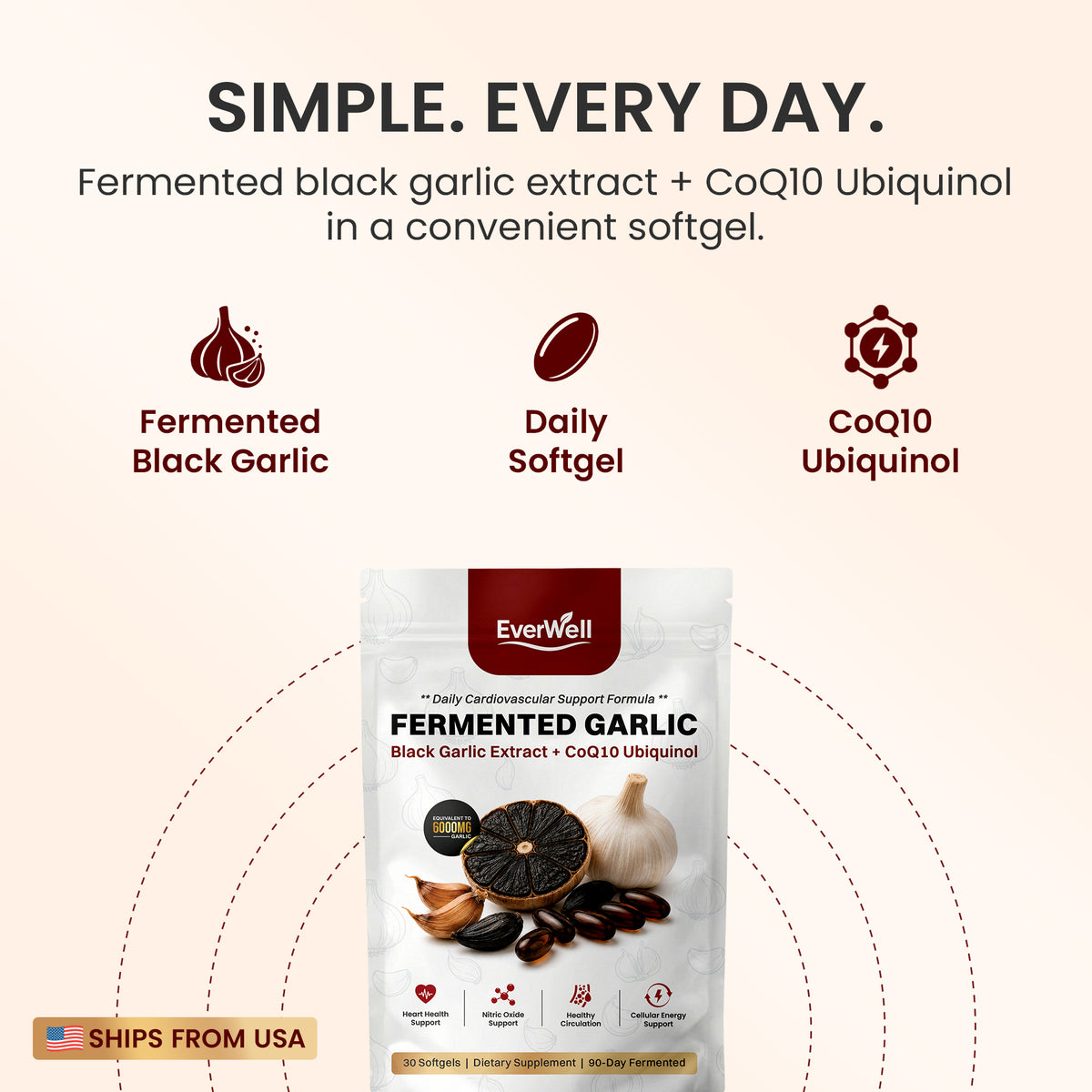EverWell® Fermented Black Garlic Extract + CoQ10 Ubiquinol