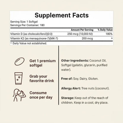 EverWell Vitamin D3+K2 Capsules