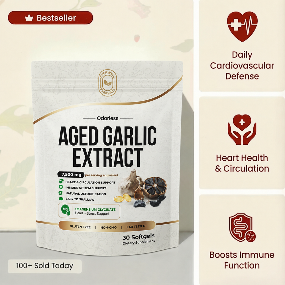 EverWell® Aged Garlic Extract - 7500mg Odorless Softgels