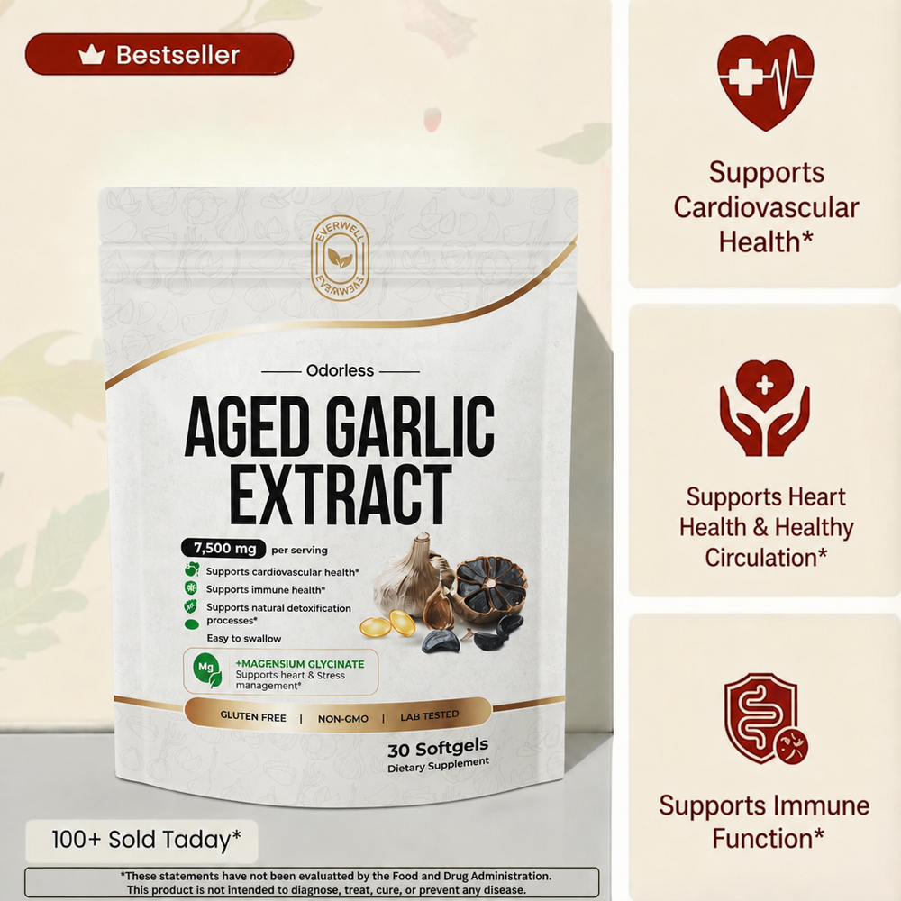 EverWell® Aged Garlic Extract - 7500mg Odorless Softgels